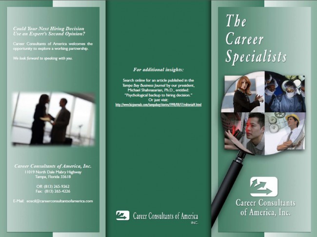 Career Consultants tri-fold brochure
