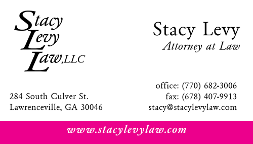 Stacy Levy Law Business Card
